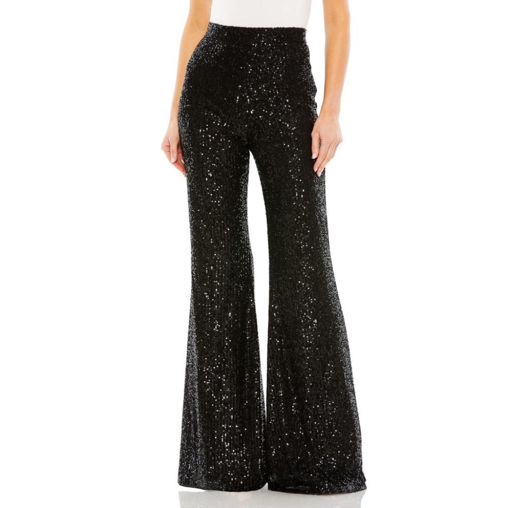 NWT Ieena for Mac Duggal Flare Leg Sequin Pants - size S